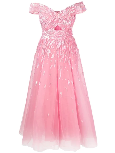 Женское платье Zuhair Murad с декором, розовое