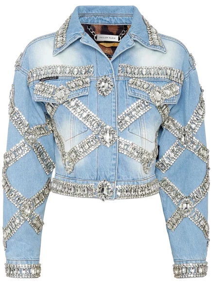 Укороченный жакет с брошью Philipp Plein  blue