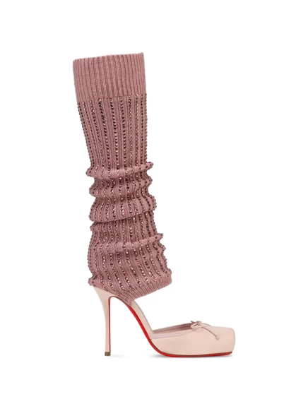 Женские туфли Louboutin Cassia Annmac с кристаллами, розовые