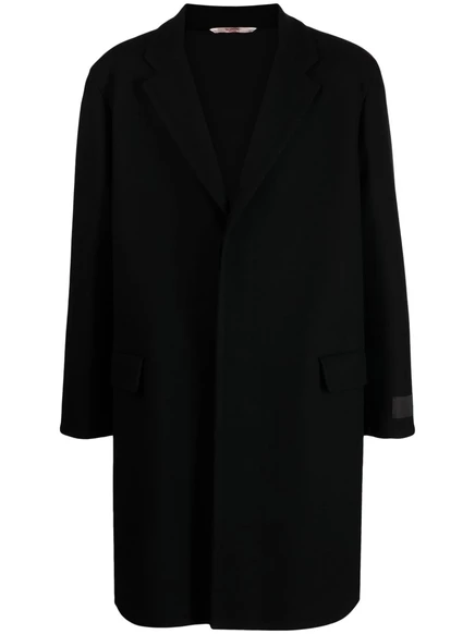 Однобортное полушерстяное пальто Valentino Garavani black