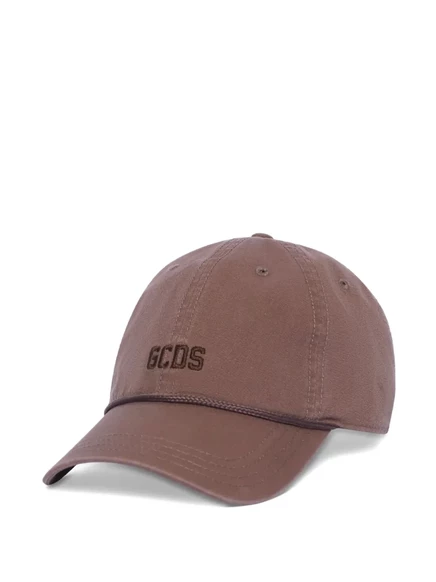 Унисекс кепка GCDS хлопковая, коричневая