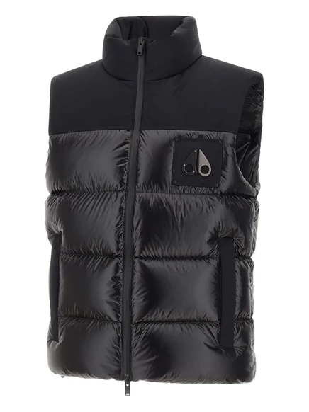 Мужской жилет Moose Knuckles стеганый с логотипом, черный