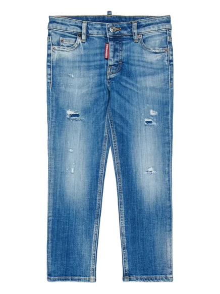 Детские джинсы DSQUARED2 Kids с потертостями, синие