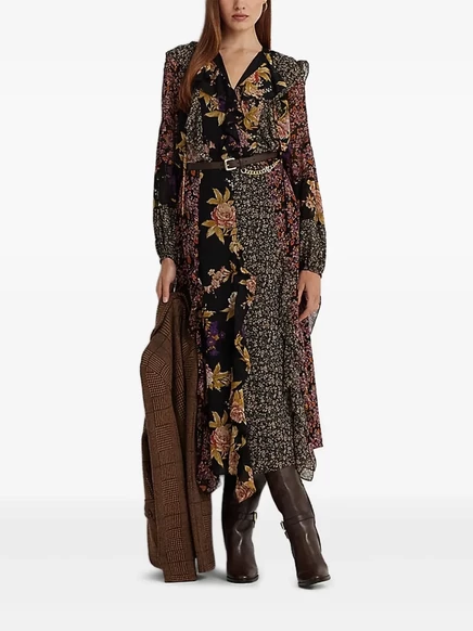 Женское платье Lauren Ralph Lauren цветочное, черное