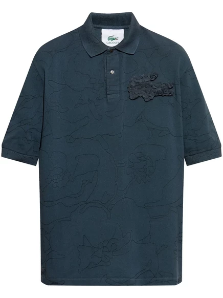 Унисекс поло Lacoste с крокодилом, прусский синий