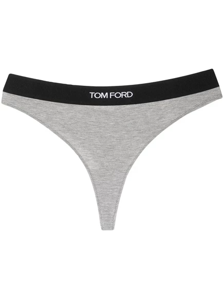 Женские трусы-стринги Tom Ford с логотипной резинкой, серые