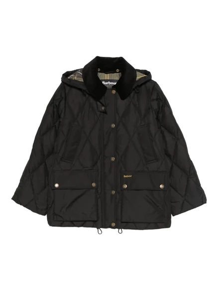 Женская пуховая куртка Barbour Yasmin с капюшоном, черная