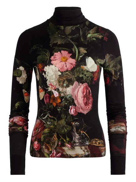 топ-водолазка с длинным рукавом alice + olivia Delaina и высоким воротом black