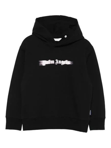 Детский топ с капюшоном с логотипом Palm Angels Kids black