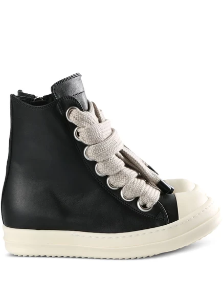 Женские высокие кеды Rick Owens из кожи, черные