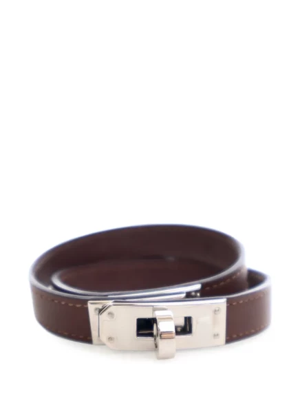 Браслет Hermès Kelly Double Tour Swift, коричневый
