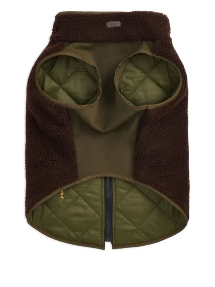Пальто Barbour двустороннее для собак, зеленое/коричневое