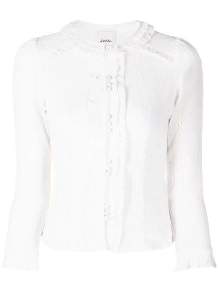 Полупрозрачная блузка с оборками ISABEL MARANT Georgia white