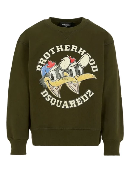 Свитшот для мальчиков DSQUARED2 Kids Brotherhood, зеленый