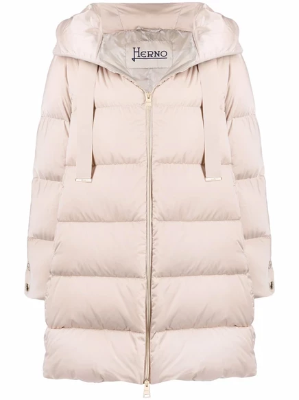 Стеганое пальто с капюшоном от Herno neutrals