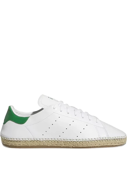 Мужские кеды Adidas Stan Smith, белые с зелёным задником