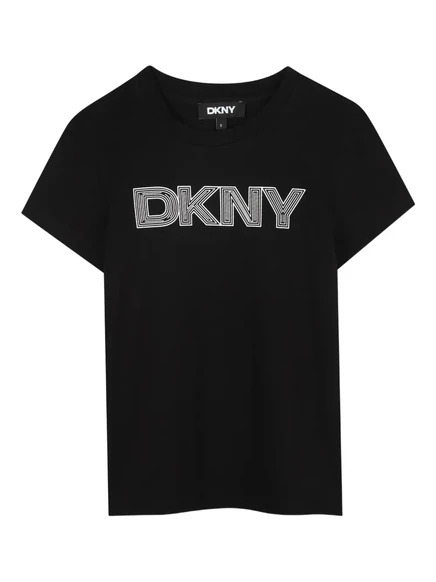 Детская футболка DKNY Kids с логотипом, черная