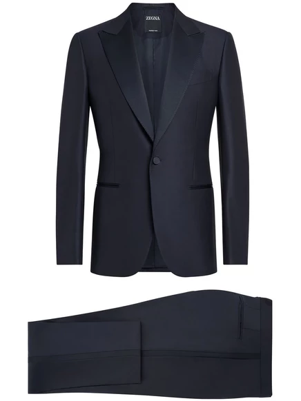 Однобортный костюм с отворотами от Zegna blue