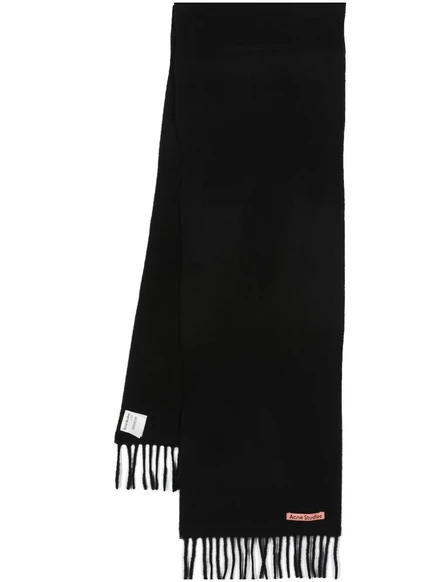 Шерстяной шарф Acne Studios с кисточками black