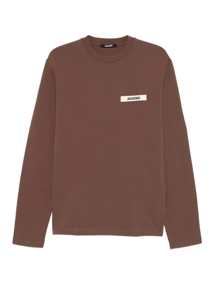 Толстовка с длинным рукавом, украшенная логотипом Jacquemus brown