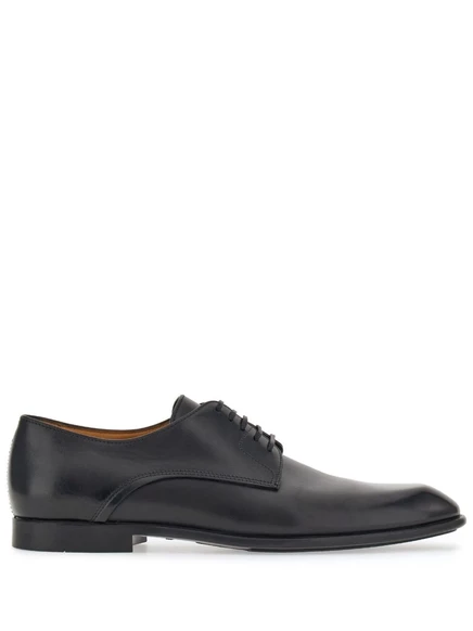Кожаные туфли-дерби на шнуровке от Ferragamo brown