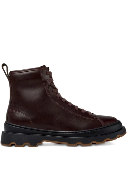 Армейские ботинки Camper Brutus из кожи на шнуровке brown