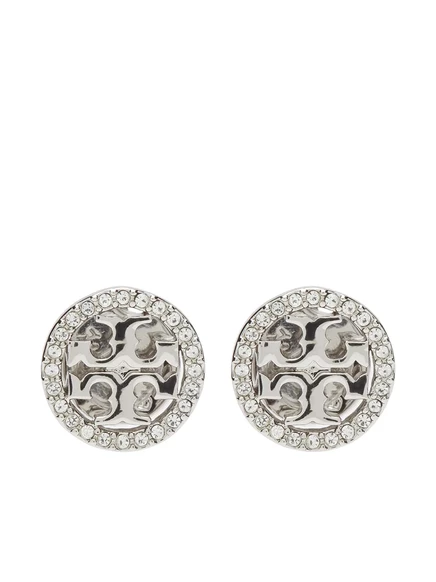 Женские серьги‑гвоздики Tory Burch Miller с кристаллами, серебристые
