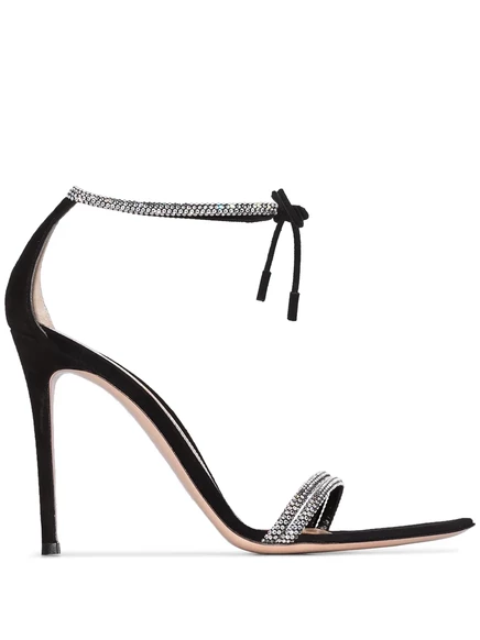 Женские босоножки Gianvito Rossi с кристаллами, черные