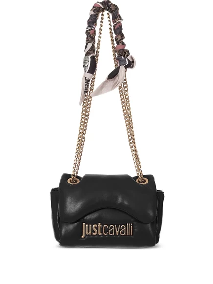 Стеганая мини-сумка на цепочке Just Cavalli black