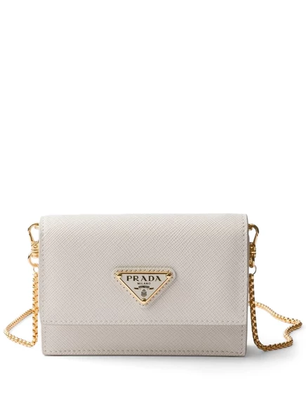Женский кошелек Prada Saffiano из кожи, белый