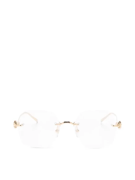 Унисекс очки Cartier Eyewear геометрическая оправа, золотистые