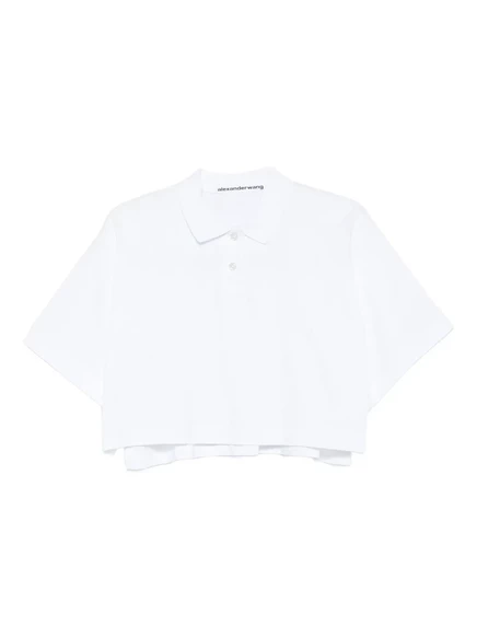 Женская поло alexander wang укороченная, белая