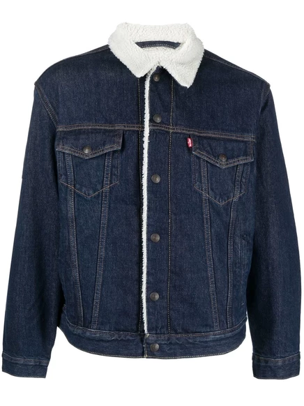 Мужская джинсовая куртка Levi's с меховой подкладкой, синяя