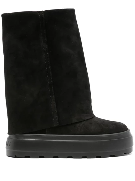 Многослойные ботинки на платформе Casadei black