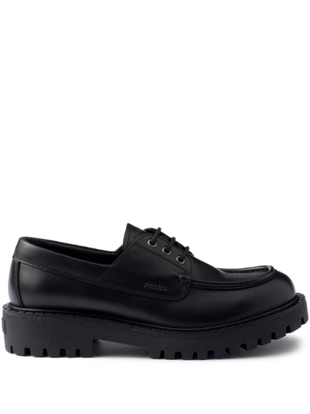 Мужские дерби Prada из кожи, черные