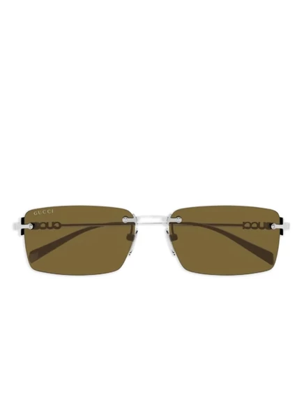 Солнцезащитные очки Gucci Eyewear прямоугольные, серебристые