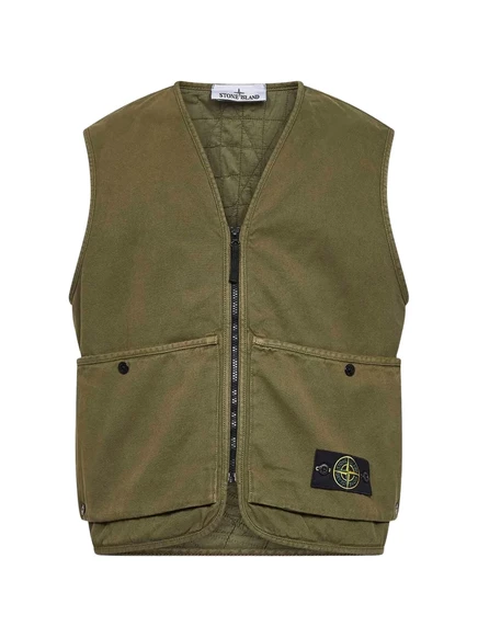 Мужской жилет Stone Island 6100007 из хлопка, зеленый