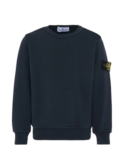 Свитшот для мальчиков Stone Island Junior с логотипом, синий