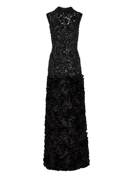 Макси-платье Jenny Packham с оборками, украшенное блестками black