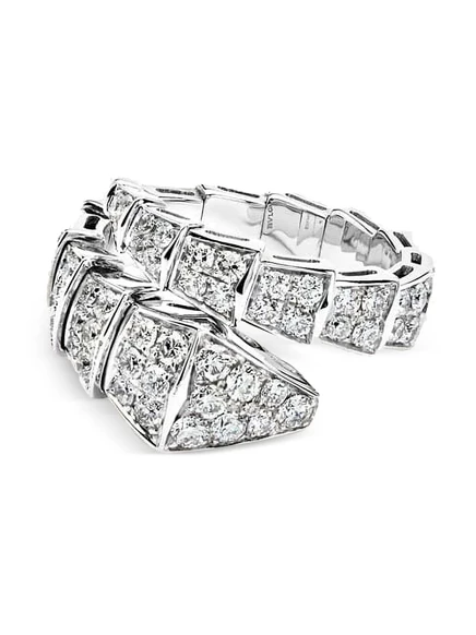 Женское кольцо Bvlgari Serpenti 18К белое золото, бриллианты