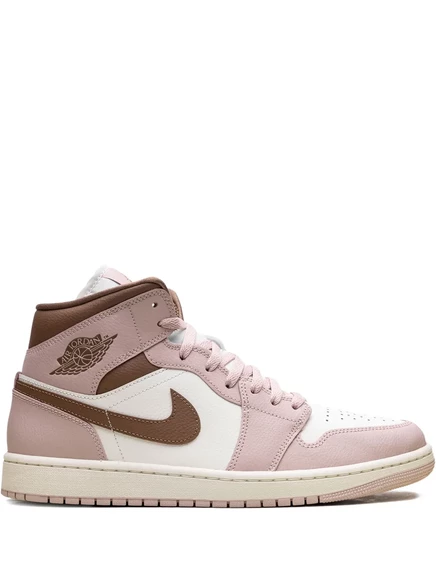 Женские кроссовки Nike Jordan 1 Mid, розово-коричневые