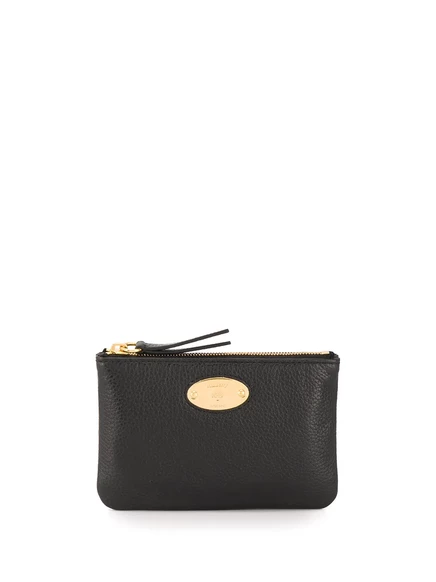 Женская монетница Mulberry с логотипной пластиной, черная
