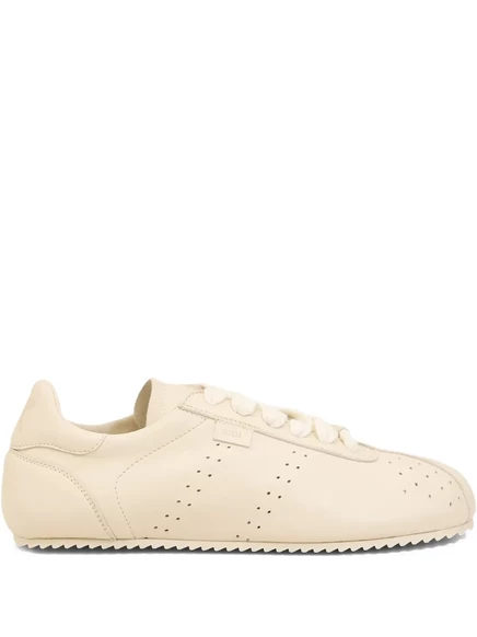 Кожаные кроссовки AMI Paris Step с низким берцем neutrals