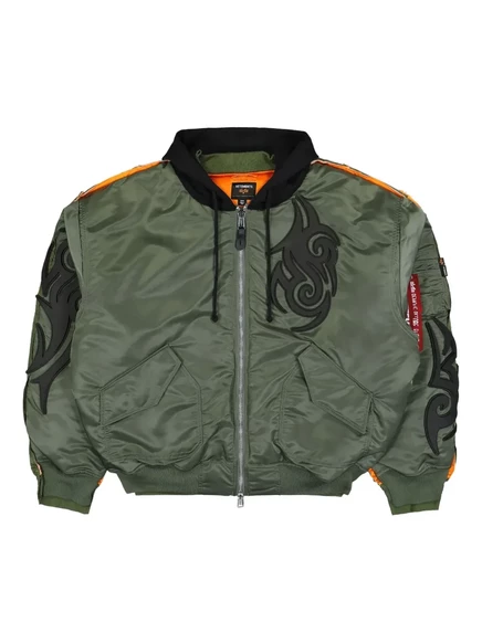 Куртка-бомбер VETEMENTS с племенным мотивом green