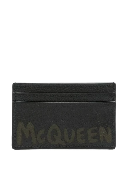 Мужской кардхолдер Alexander McQueen Graffiti, черный