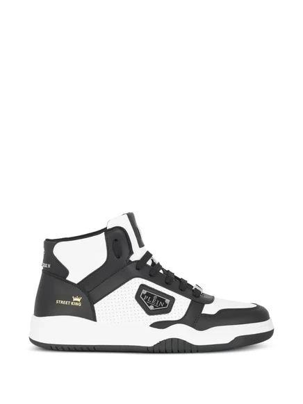 Унисекс высокие кеды Philipp Plein с перфорацией, белые