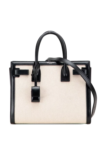 Детская холщовая сумка Sac De Jour от Saint Laurent, бывшая в употреблении в 2019 году white