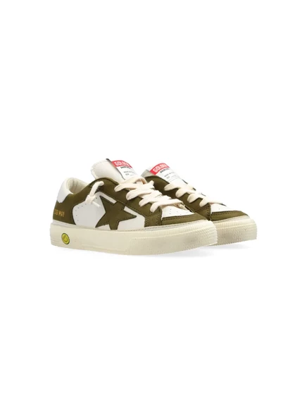 Детские кеды Golden Goose Kids May кожаные, белые