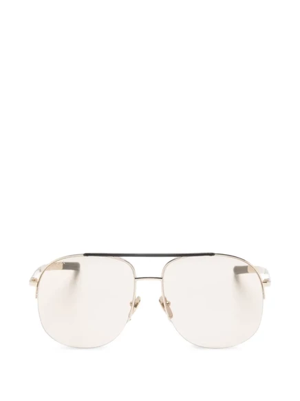 Унисекс солнцезащитные очки Gucci Eyewear double-brow, золотые
