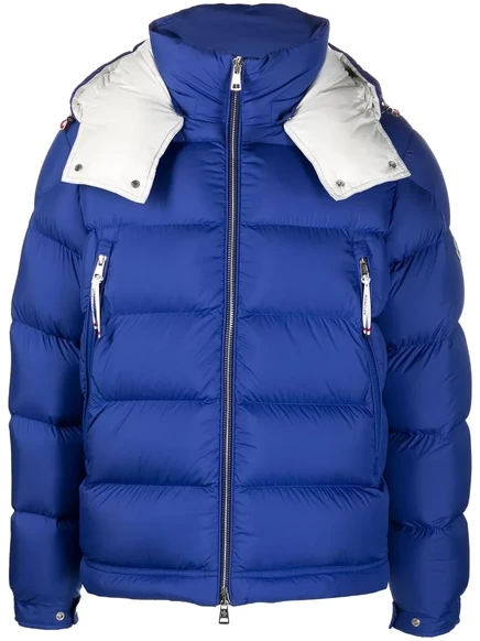 Пуховик Moncler с подкладкой из перьев и пуха  blue